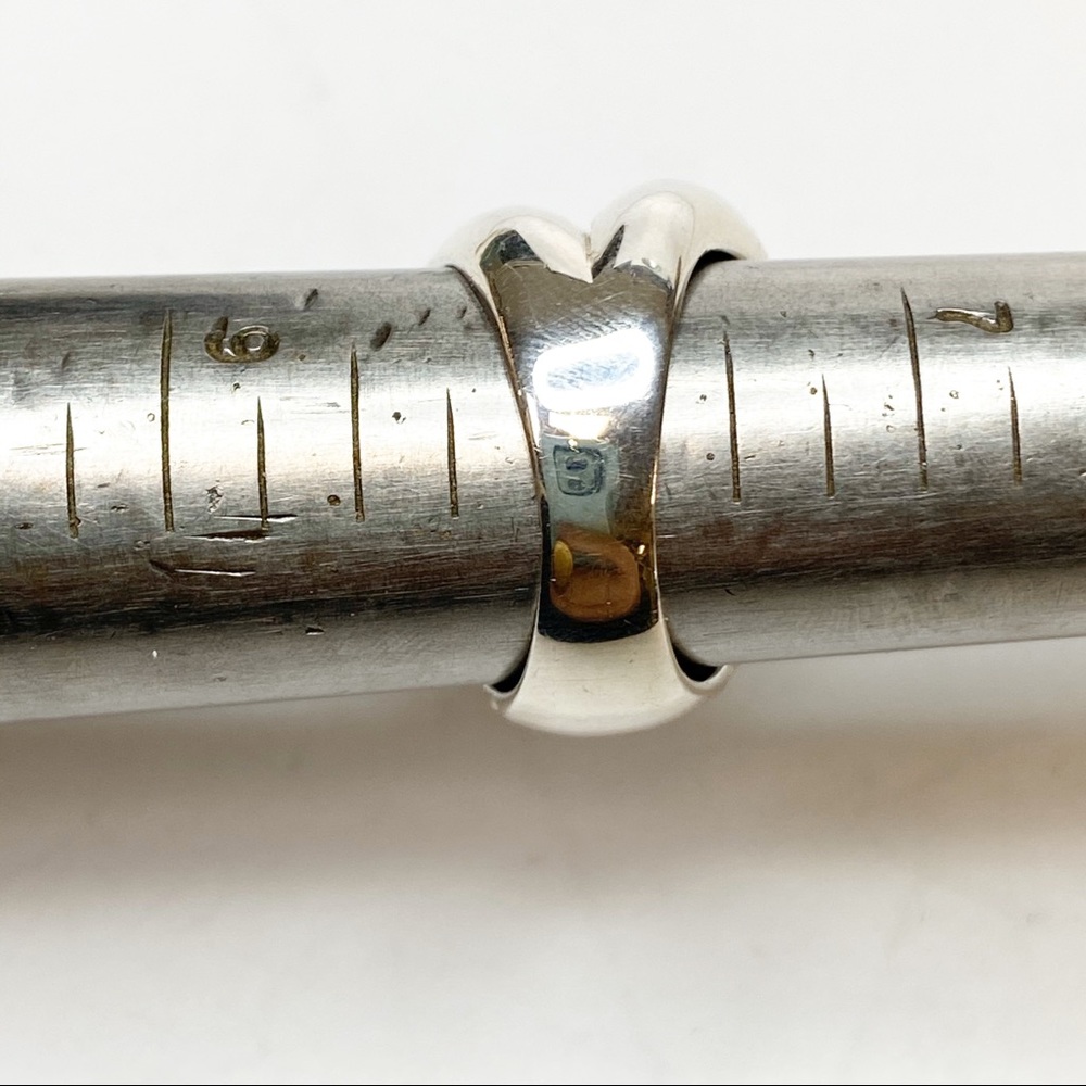 Silver Cable Interlocking Ring Sz 8 - image 3